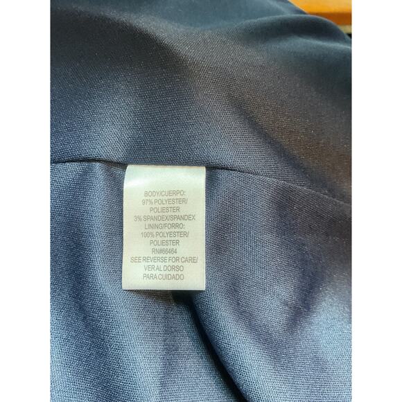 Studio One NY Navy Lined Special Occasion/business Dress W/Piping & Pockets - Picture 6 of 8